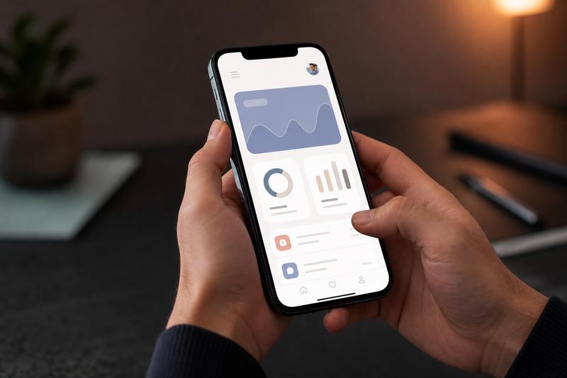 Smartphone with a clean app interface